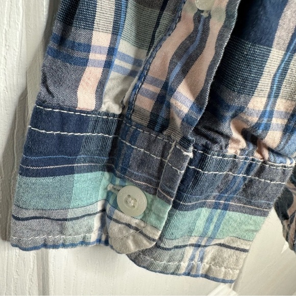 Old Navy Button-Up Shirt Plaid Blue and, Green, & Pink Size Extra Large - Picture 10 of 16